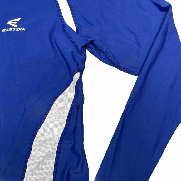 Easton Baseball Youth Base Layer Fitted Long Sleeve Top Royal Blue & White Small - Picture 2 of 8